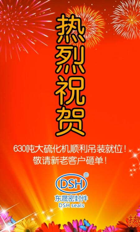 熱烈祝賀：東晟密封件630噸大硫化機(jī)順利吊裝就位！敬請(qǐng)新老客戶砸單！